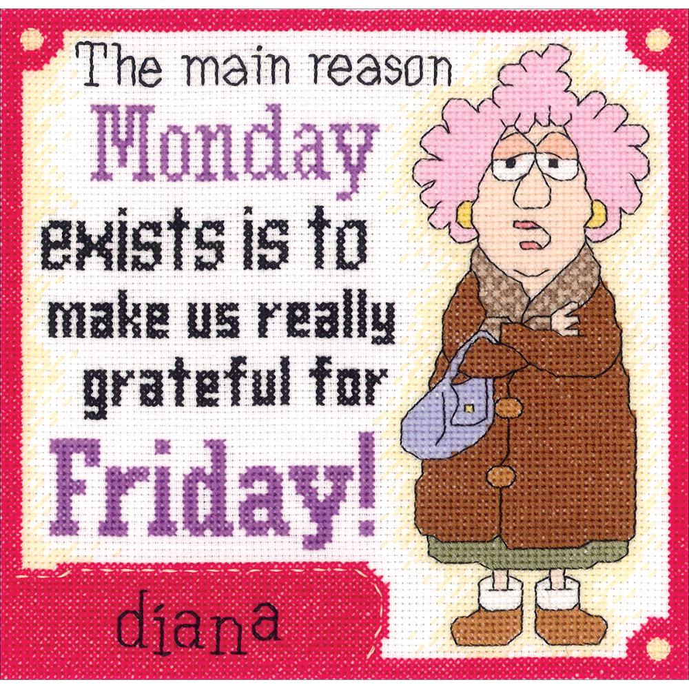 Aunty Acid Grateful For Friday Counted Cross Stitch Kit